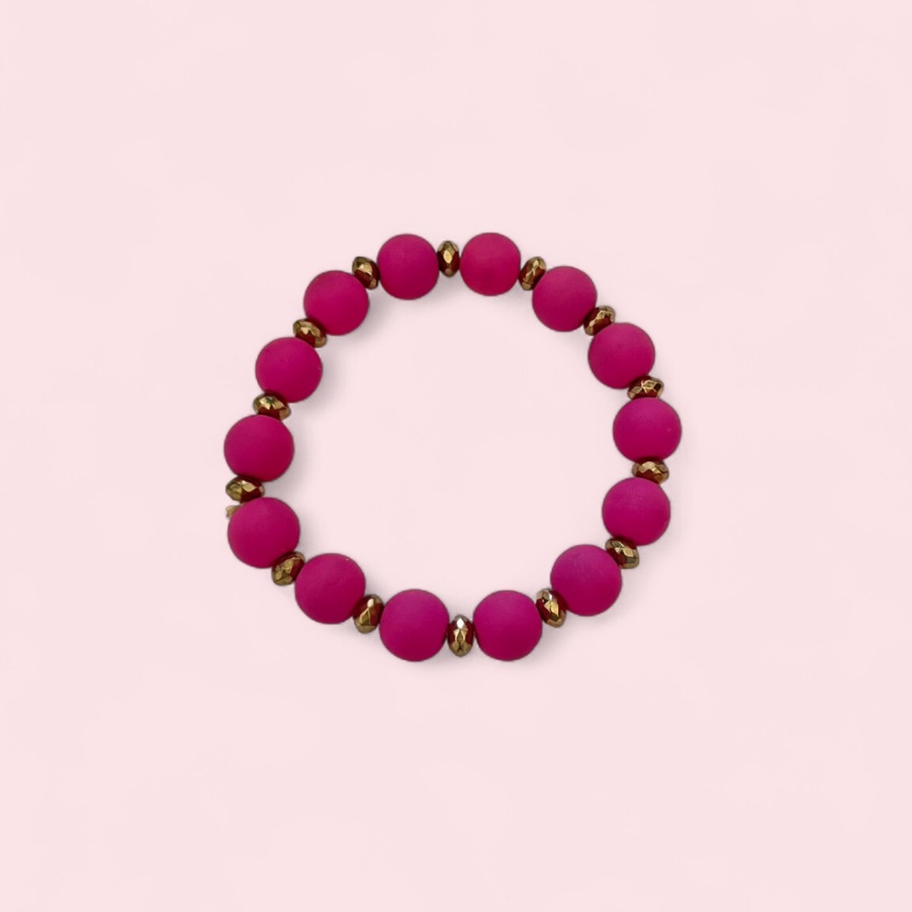 Pink beaded bracelet